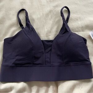 Women's Deep Purple Sports Ribbed Bralette